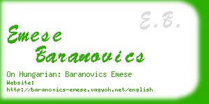 emese baranovics business card